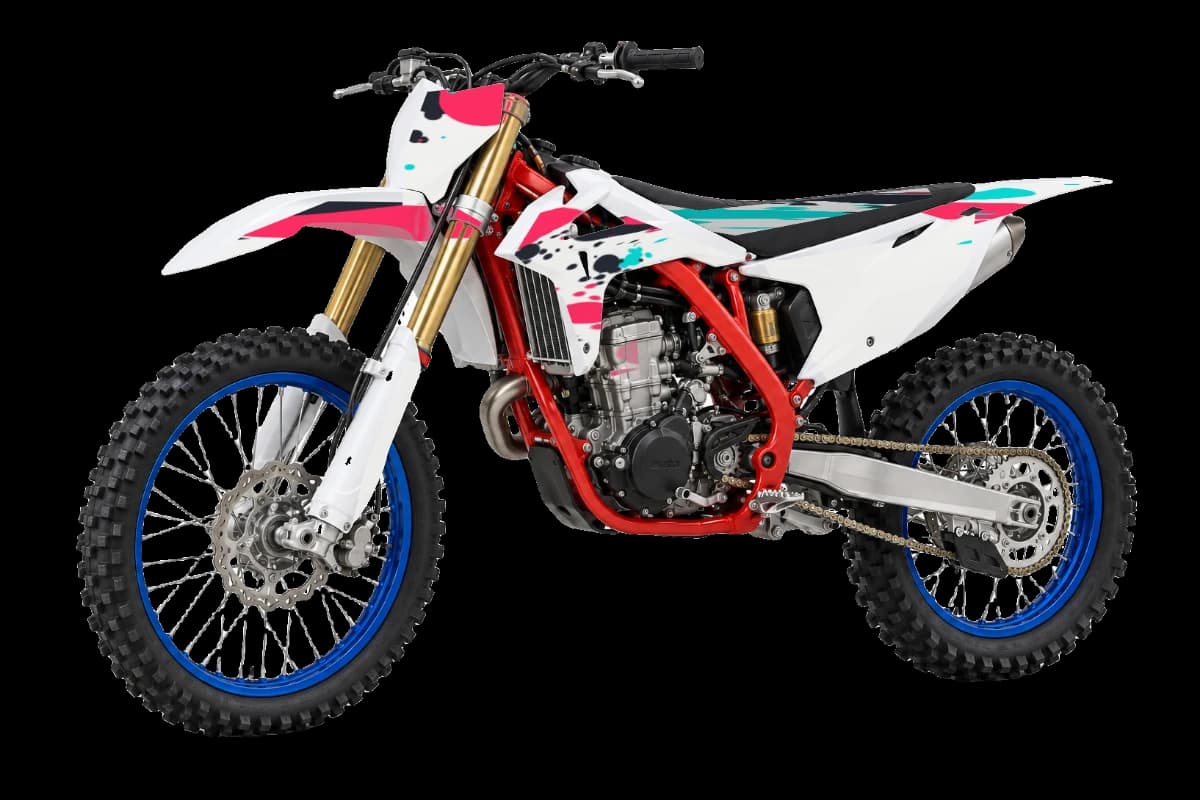 Paint splatter style dirt bike graphics kit