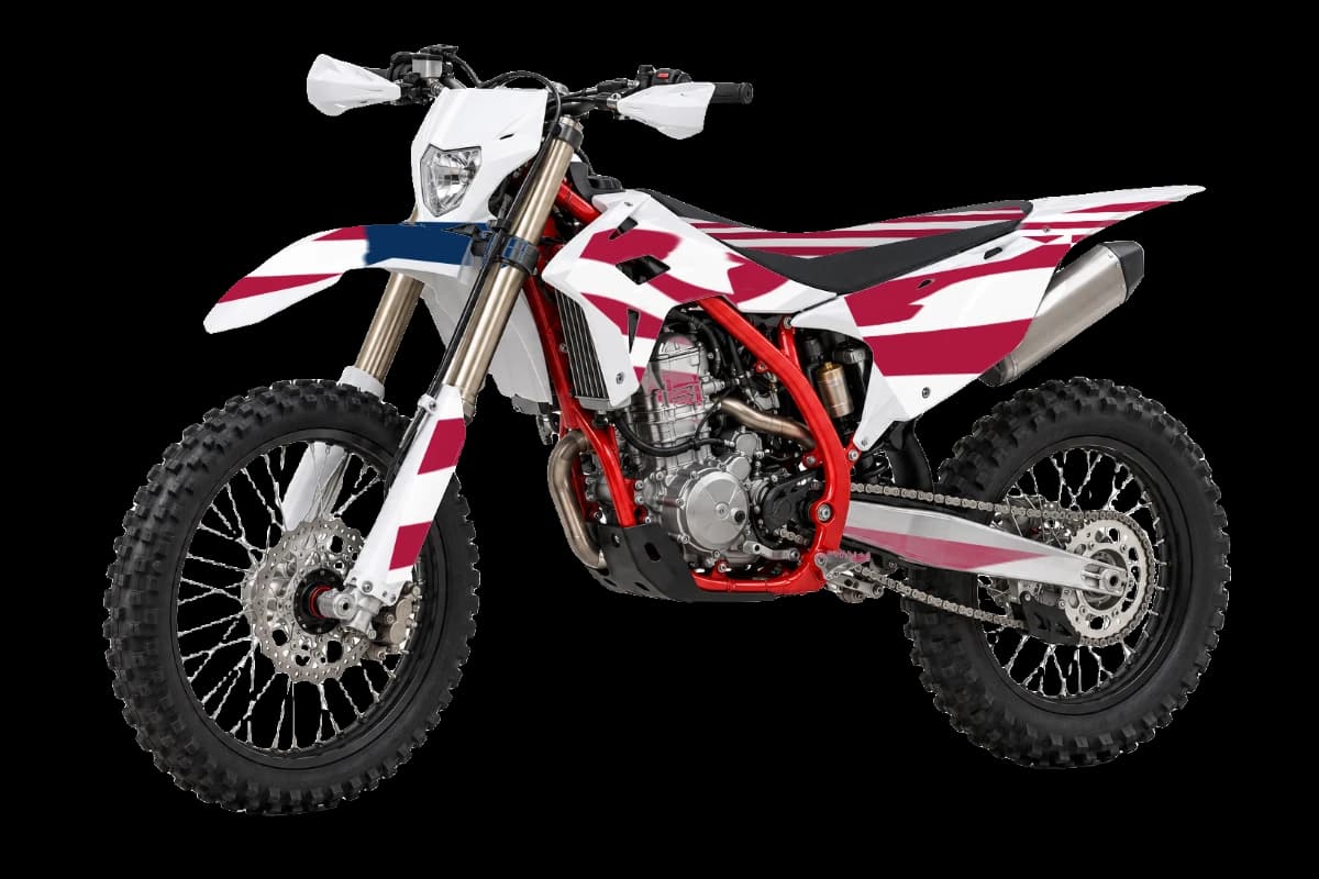 American flag style dirt bike graphics kit on a Beta RR X-PRO 480 4T