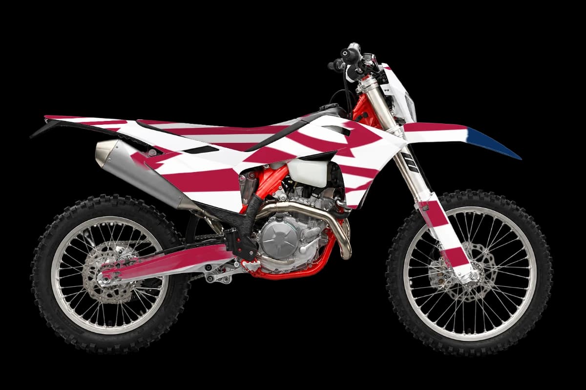 American flag style dirt bike graphics kit on a GasGas EC 450F