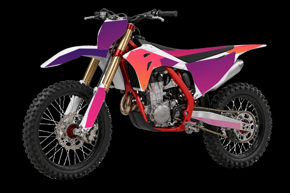 Gradient fade style dirt bike graphics kit