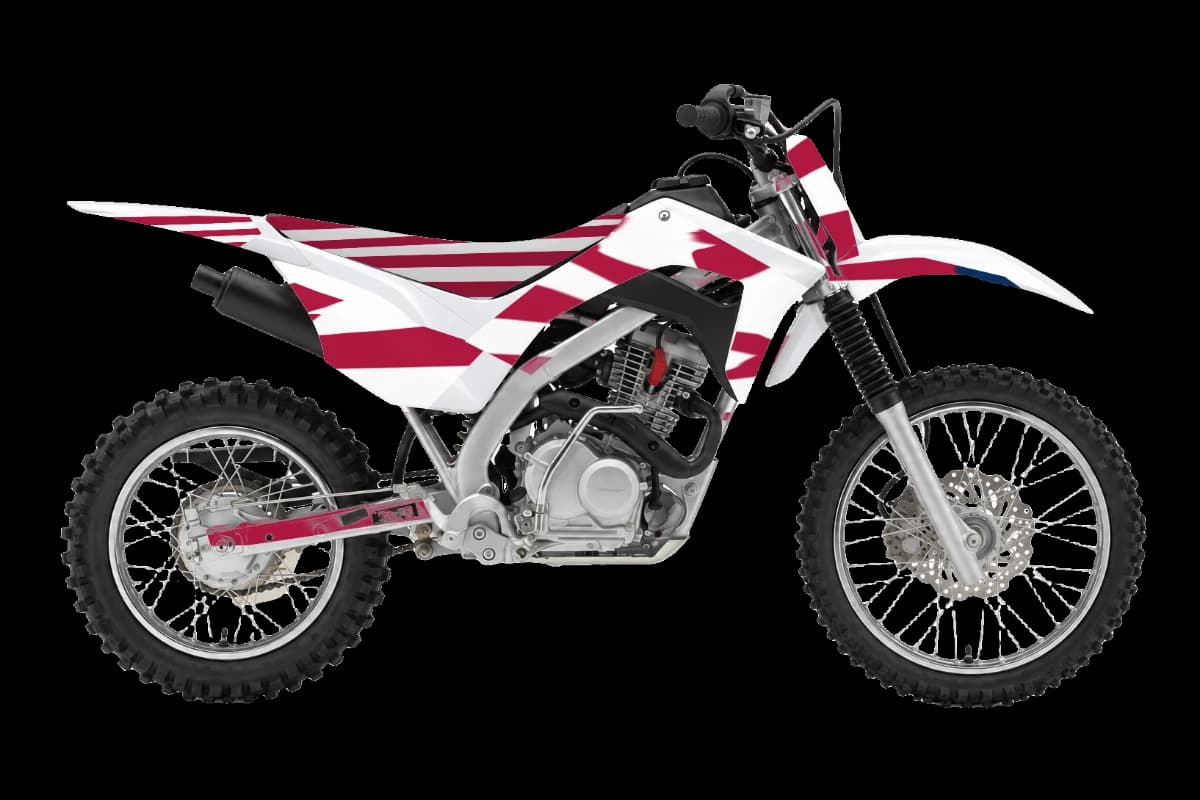 American flag style dirt bike graphics kit on a Honda CRF125F