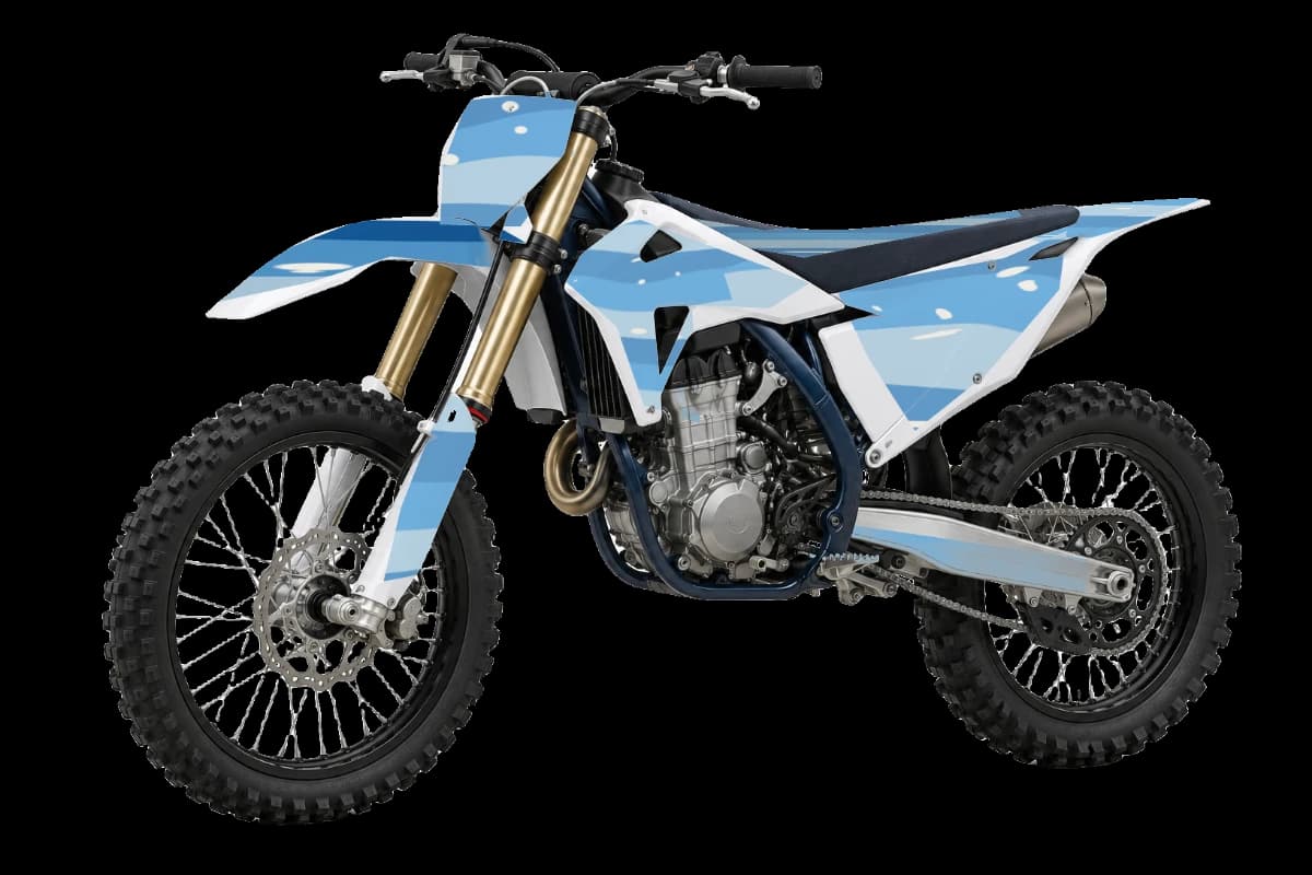 Big Surf style dirt bike graphics kit on a Husqvarna FC 450