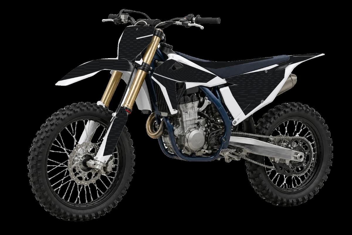 Carbon fiber style dirt bike graphics kit for Husqvarna