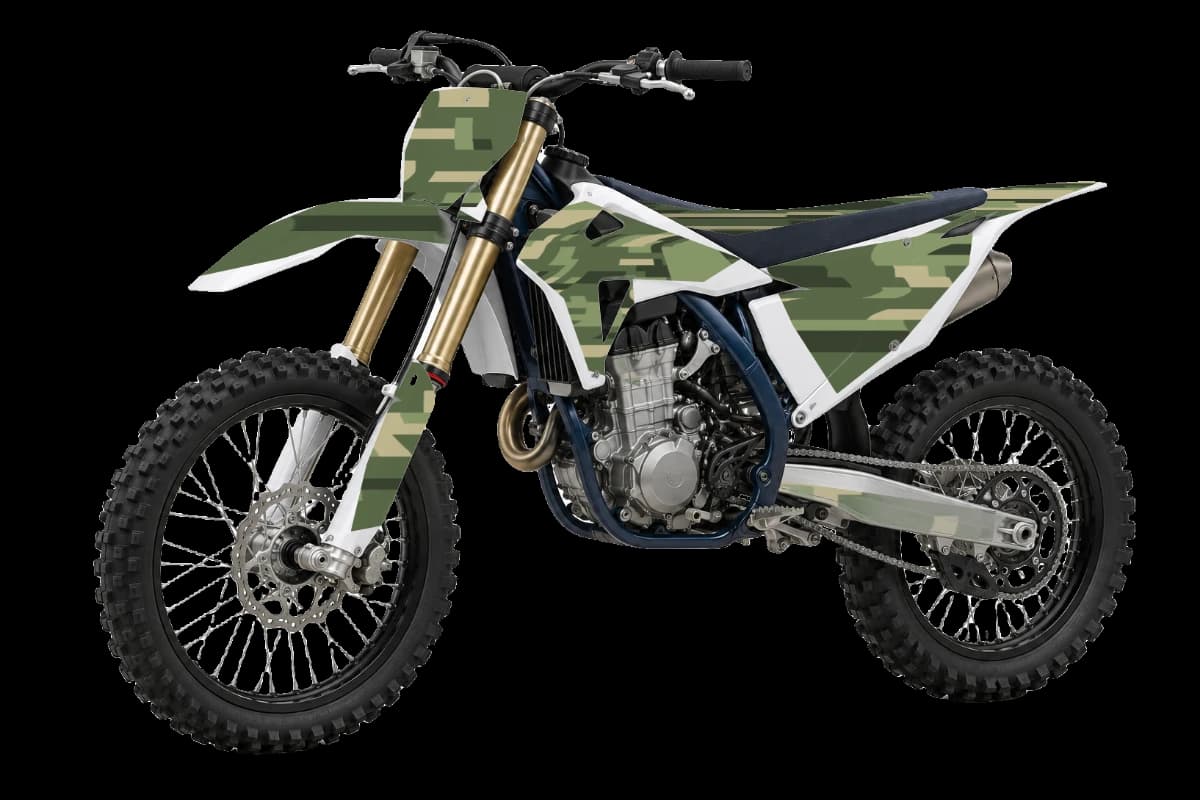 Digital camo style dirt bike graphics kit for Husqvarna