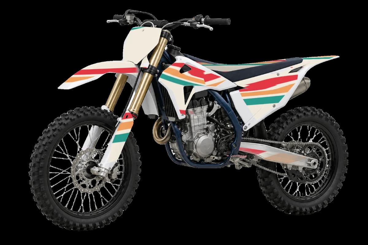 Retro style dirt bike graphics kit for Husqvarna