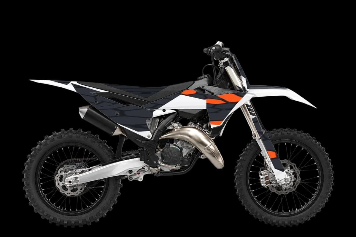 Honeycomb style dirt bike graphics kit on a KTM 125 SX