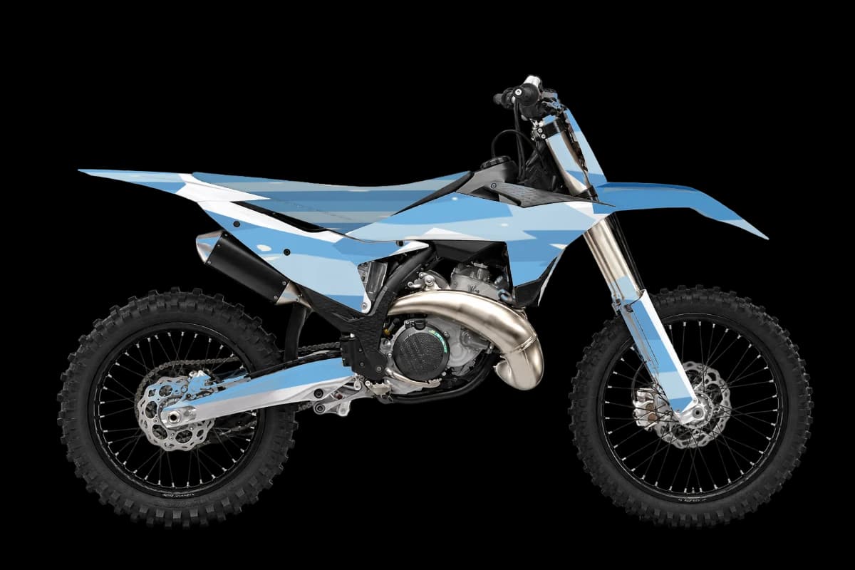 Big Surf style dirt bike graphics kit on a KTM 300 SX