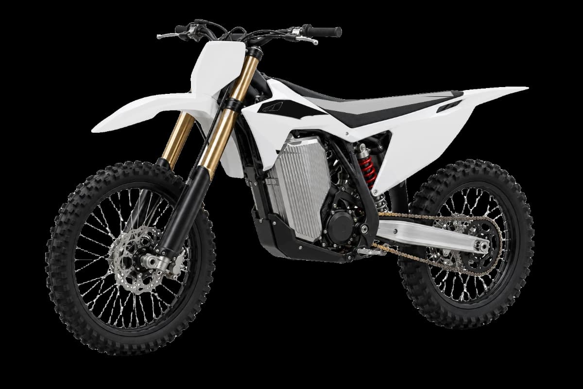 Tribal graphics on a Stark Varg MX electric dirt bike