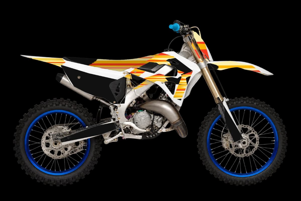 Flame graphics on a TM Moto MX 125 2T