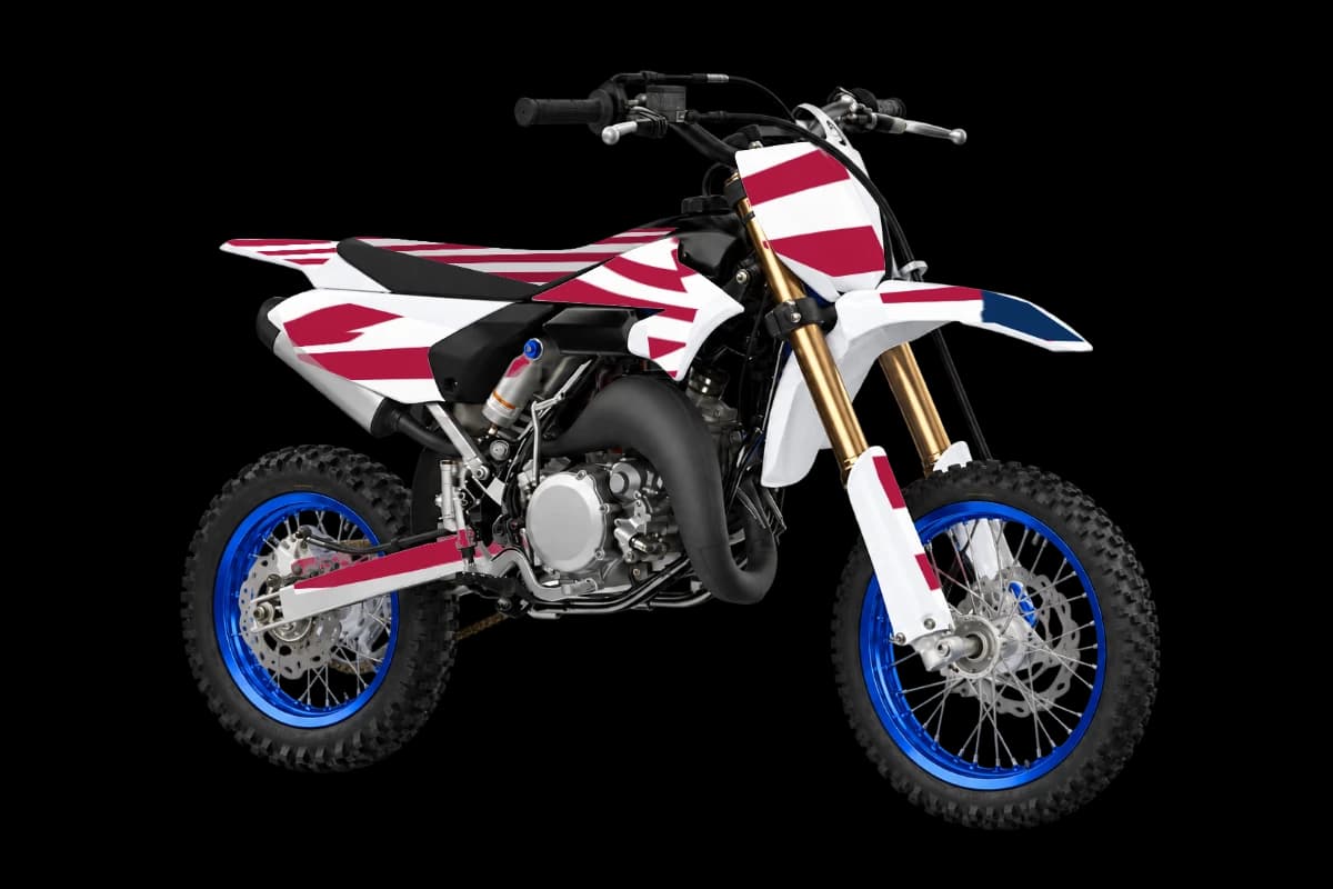 American flag style dirt bike graphics kit on a Yamaha YZ65