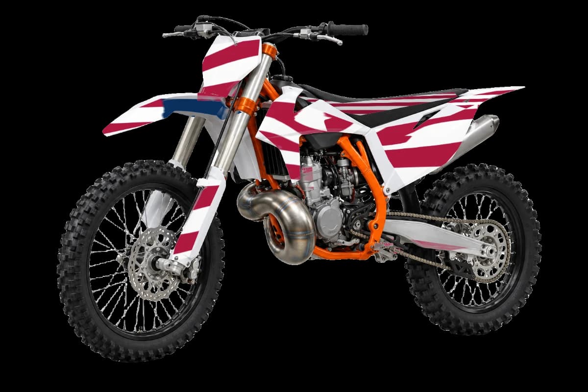 American flag style dirt bike graphics kit on a KTM 250 SX