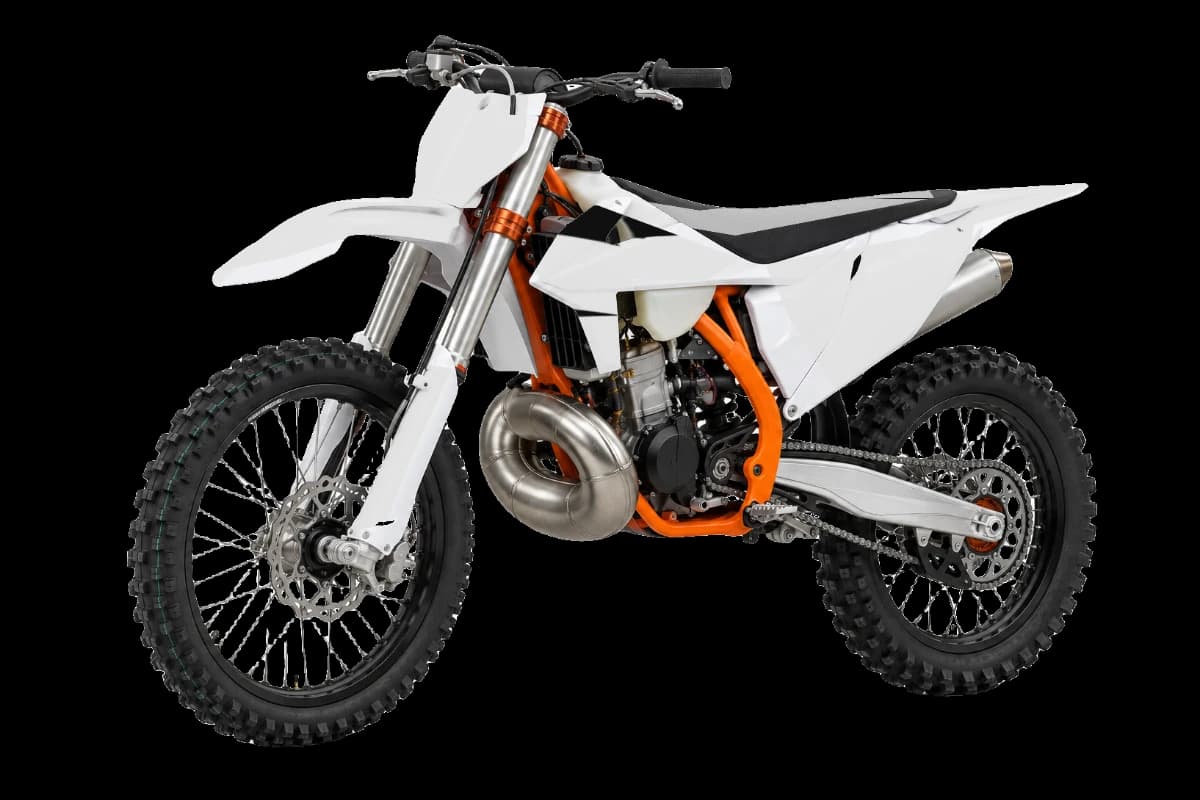 Tribal style dirt bike graphics kit on a KTM 300 SX