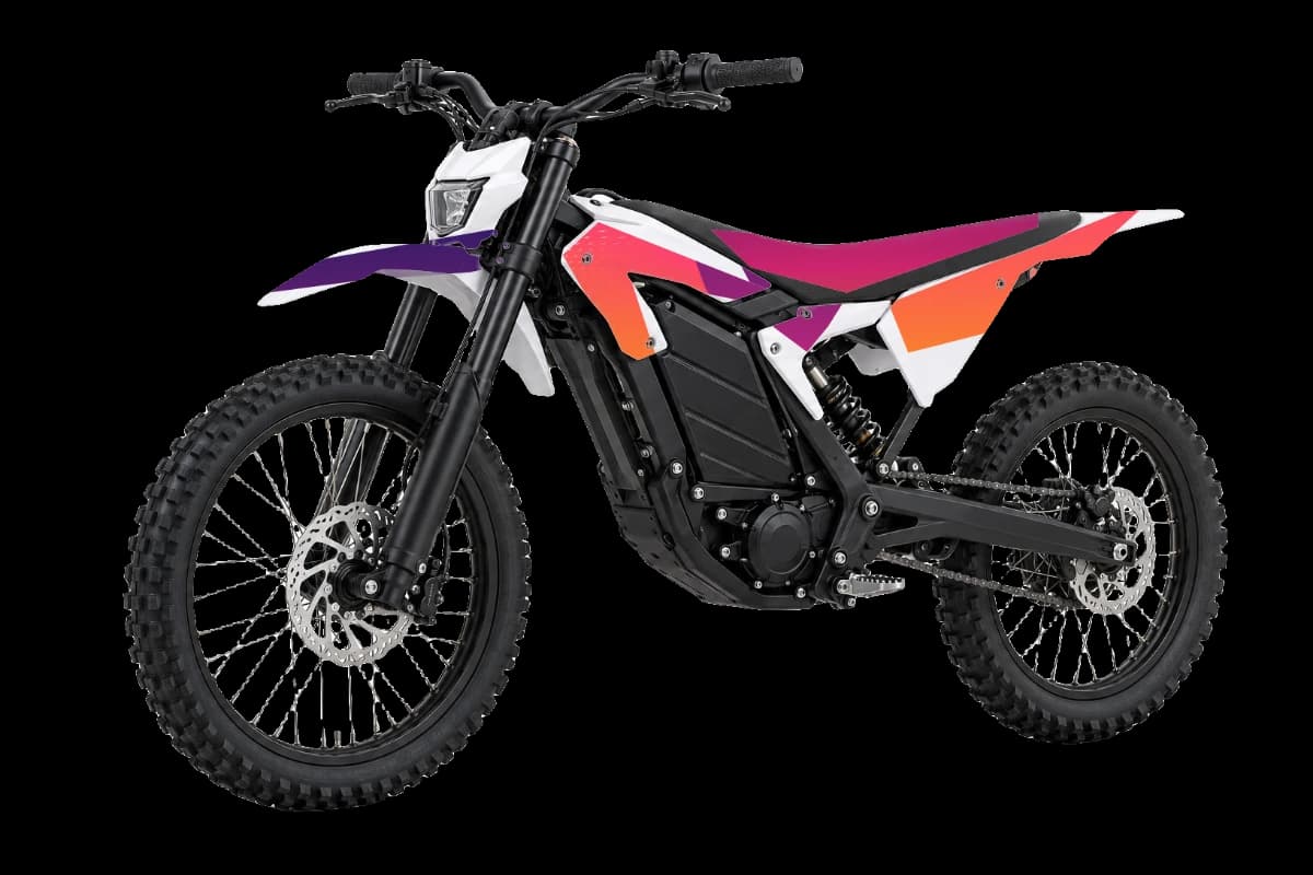 Gradient fade style dirt bike graphics kit on a Talaria XXX